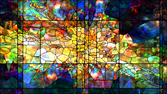 A colorful stained glass.